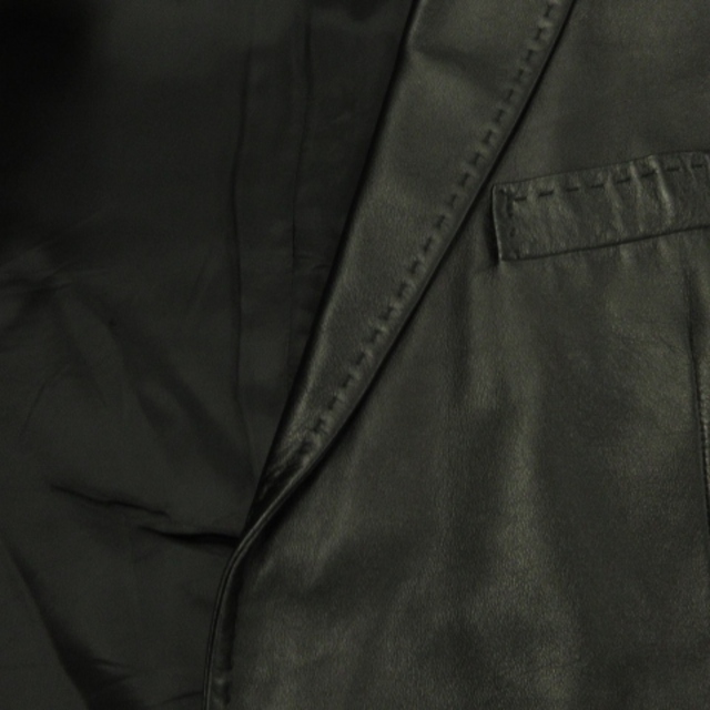 DOLCE&GABBANA(ドルチェアンドガッバーナ)のドルチェ&ガッバーナ ドルガバ テーラードジャケット レザー 羊革 50 黒 メンズのジャケット/アウター(テーラードジャケット)の商品写真