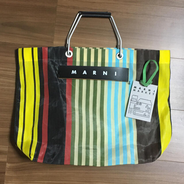MARNI マルニ フラワーカフェ ストライプ トートバッグ タイムセール