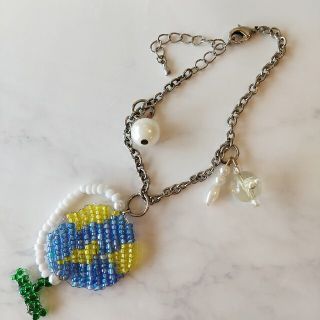 ハンドメイド ブレスレット バッグチャーム 大ぶり ビーズアクセサリー ビーズ(バッグチャーム)