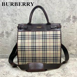 バーバリー(BURBERRY)の【美品】バーバリー ノバチェック 2way トートバッグ 大容量 サイドポケット(トートバッグ)