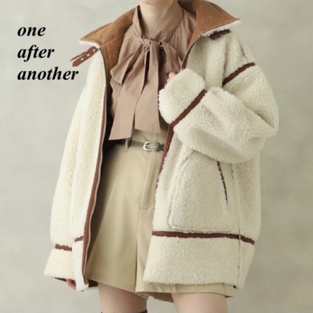 one after another NICE CLAUP(ワンアフターアナザーナイスクラップ)の新品 one after another リバーシブルボンバージャケット レディースのジャケット/アウター(ブルゾン)の商品写真