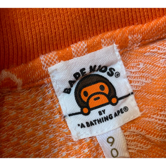 A BATHING APE(アベイシングエイプ)のBAPE KIDS オレンジポロシャツ 90 キッズ/ベビー/マタニティのキッズ服男の子用(90cm~)(Tシャツ/カットソー)の商品写真