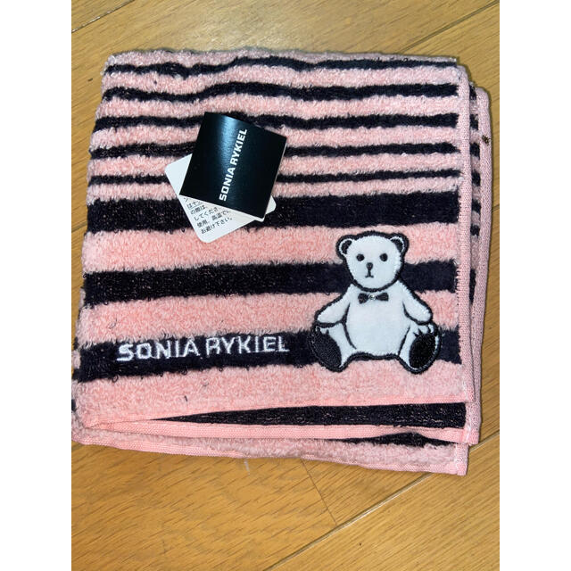 SONIA RYKIEL(ソニアリキエル)のソニアリキエル　タオルハンカチ　くま　ストライプ レディースのファッション小物(ハンカチ)の商品写真