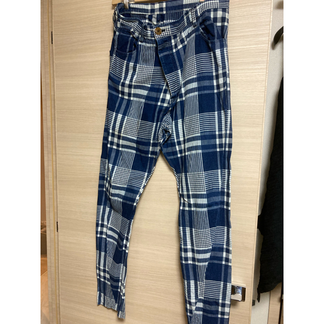 Vivienne Westwood(ヴィヴィアンウエストウッド)のヴィヴィアンウエストウッド アルコホリック インディゴ チェックパンツ メンズのパンツ(スラックス)の商品写真