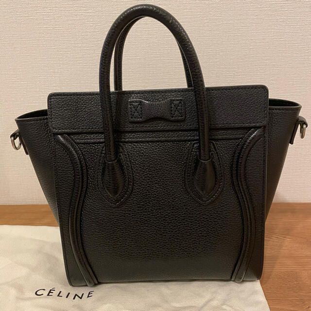 セリーヌ⭐︎CELINE⭐︎旧ロゴ⭐︎ラゲージナノ/ドラムドカーフスキンブラック