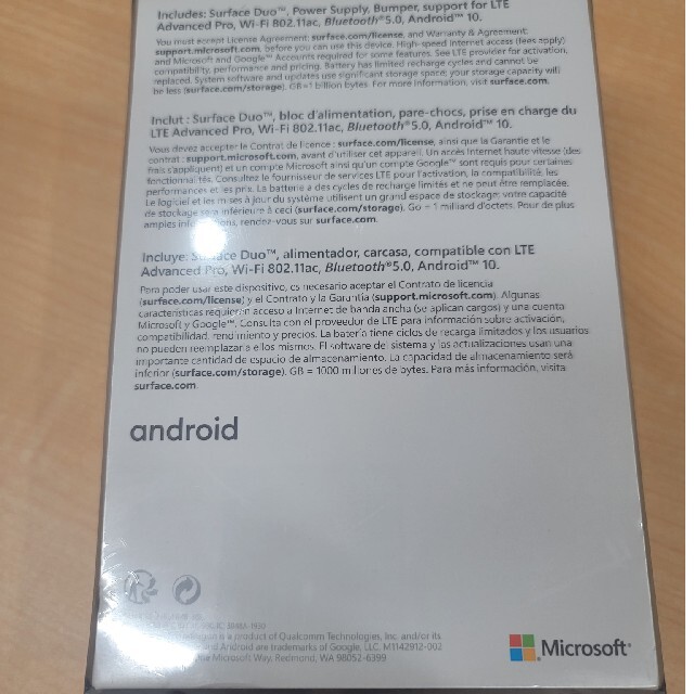 新品未開封 Microsoft Surface Duo 256G SIMフリー