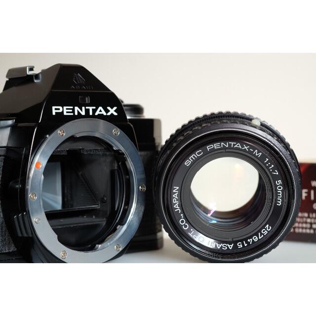 PENTAX(ペンタックス)のPENTAX MX（黒）+ smc PENTAX-M 1.7/50 美品・試写済 スマホ/家電/カメラのカメラ(フィルムカメラ)の商品写真