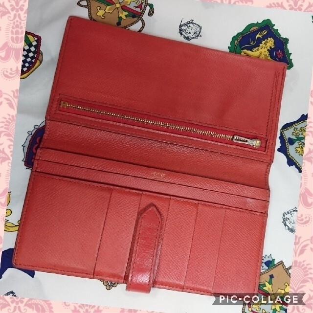 Hermes(エルメス)の【RandP様 専用】美品！正規品 エルメス ベアン長財布 オレンジ  刻印□C レディースのファッション小物(ポーチ)の商品写真