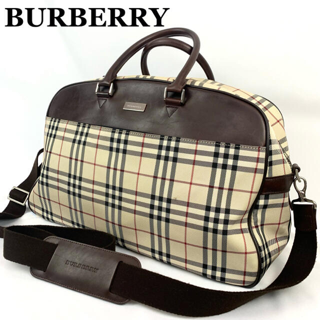 BURBERRY(バーバリー)の【美品】バーバリー ボストンバッグ 2way プレート ノバチェック キャンバス レディースのバッグ(ボストンバッグ)の商品写真