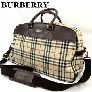 バーバリー(BURBERRY)の【美品】バーバリー ボストンバッグ 2way プレート ノバチェック キャンバス(ボストンバッグ)