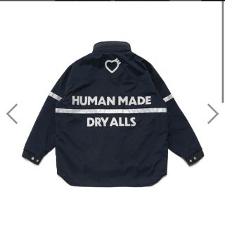 アベイシングエイプ(A BATHING APE)のhumanmade fire ジャケット　ネイビーS(ナイロンジャケット)