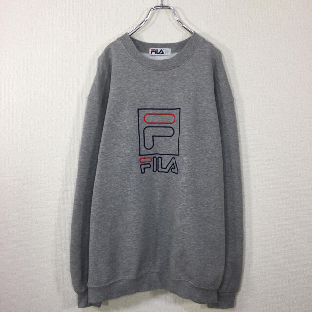 FILA(フィラ)の【90s、美品】フィラ/FILA スウェット　トレーナー　ビッグサイズ　ロゴ刺繍 メンズのトップス(スウェット)の商品写真