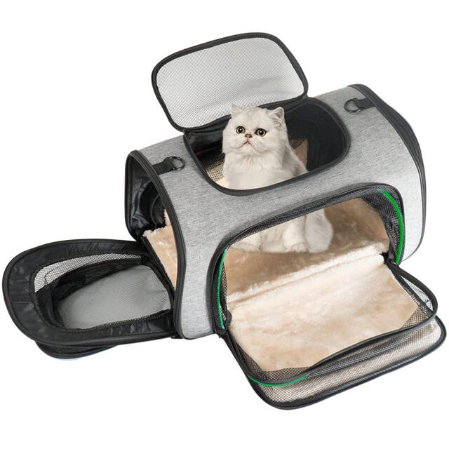ペットキャリー 犬 猫 キャリーバッグ キャリー・カート 拡張可能 通気性