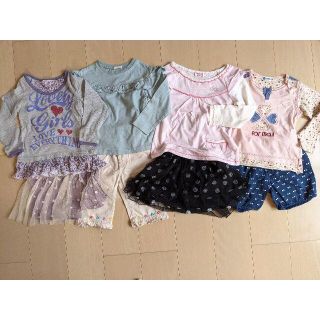 ジーユー(GU)の長袖Tシャツ　秋　110　８点　まとめ売り　保育園　女の子　キュロット　ズボン(その他)