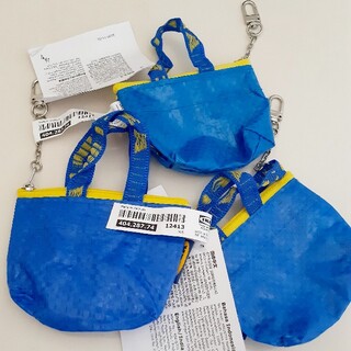 イケア(IKEA)のIKEA   青色　ミニバッグ♪イケア　クノーリグ   新品 3個セット(エコバッグ)