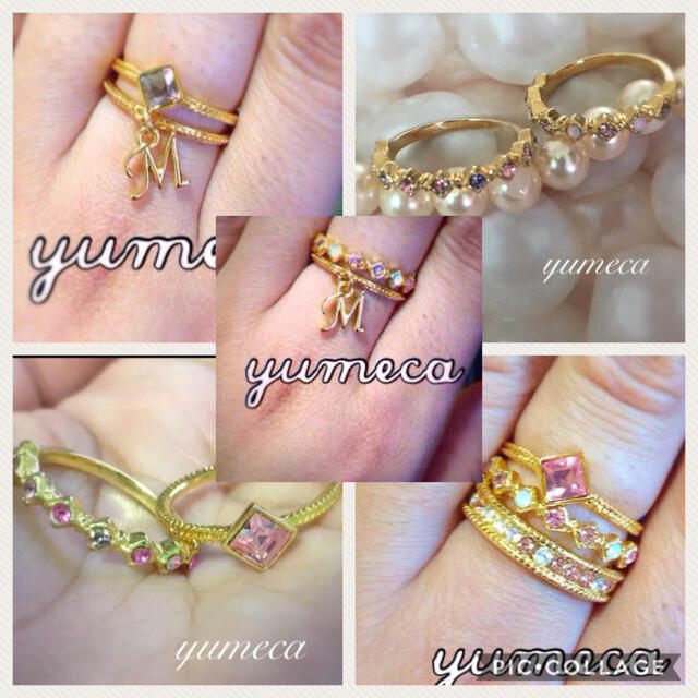 華奢イニシャルとスワロ2連リング💍 レディースのアクセサリー(リング(指輪))の商品写真