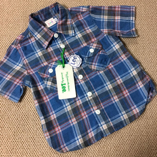 Lee(リー)の新品(110㎝)■リー/LEE/Lee■チェック半袖シャツ キッズ/ベビー/マタニティのキッズ服男の子用(90cm~)(Tシャツ/カットソー)の商品写真