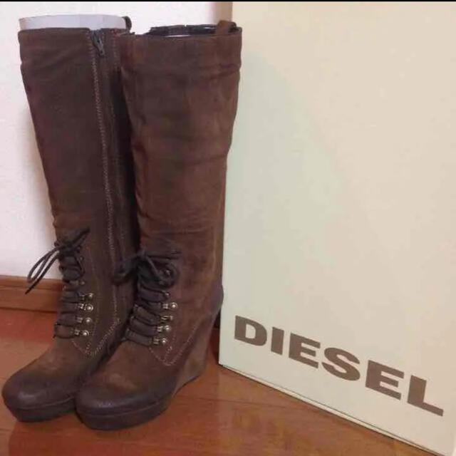 DIESEL ディーゼル　ブーツ　ロングブーツ　編み上げ