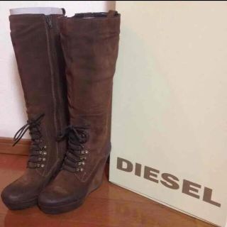 ディーゼル(DIESEL)のDIESEL ディーゼル　ブーツ　ロングブーツ　編み上げ(ブーツ)