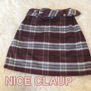 ナイスクラップ(NICE CLAUP)の【冬服SALE‼️】 ナイスクラップ  チェック柄 台形スカート(ミニスカート)