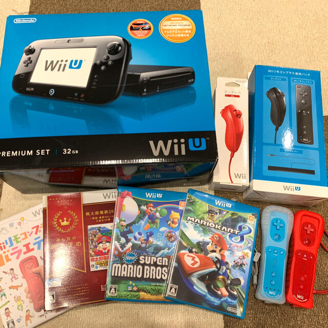 任天堂(ニンテンドウ)の「Nintendo Wii U プレミアムセット KURO」ソフト付き エンタメ/ホビーのゲームソフト/ゲーム機本体(家庭用ゲーム機本体)の商品写真