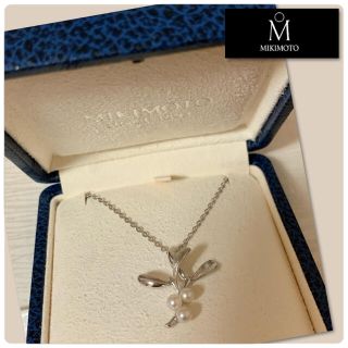 ミキモト(MIKIMOTO)の店舗にてクリーニング済！ミキモト パール ネックレス リーフ シルバー(ネックレス)