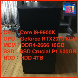 ゲーミングPC/Corei9-9900K/RTX2070/Win11/10%オフの通販 by Yoichi's ...