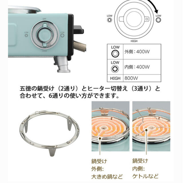 BALMUDA(バルミューダ)の新品未開封toffy トフィー卓上電熱器　白　ホワイト　電気コンロ　電機こんろ インテリア/住まい/日用品のキッチン/食器(調理道具/製菓道具)の商品写真