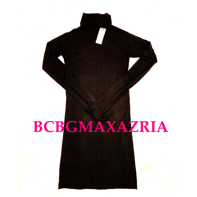 BCBGMAXAZRIA(ビーシービージーマックスアズリア)の断捨離セール　新品　BCBGMAXAZRIA シルク混　ニットワンピ　タートル レディースのワンピース(ひざ丈ワンピース)の商品写真