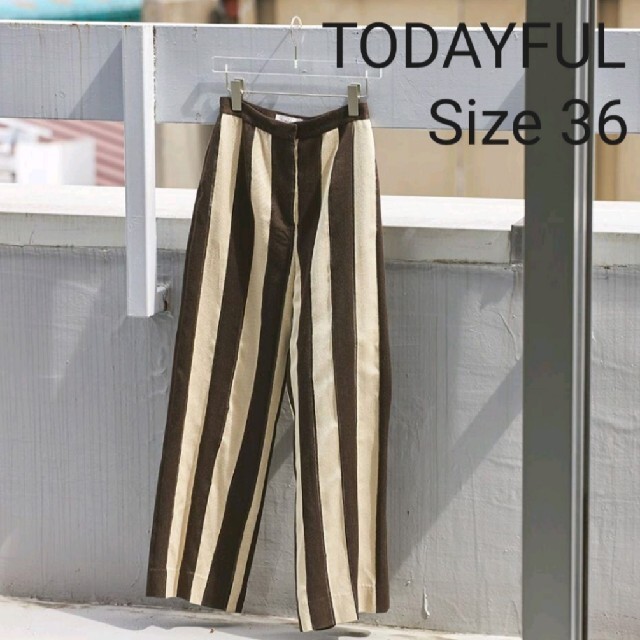 TODAYFUL(トゥデイフル)の【TODAYFUL】Jacquard Stripe Pants 36 レディースのパンツ(カジュアルパンツ)の商品写真