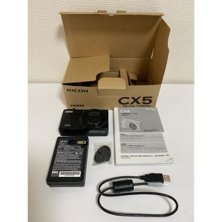 リコー(RICOH)のかずあ様専用【美品】デジカメ　RICOH CX5 黒　備品有(コンパクトデジタルカメラ)