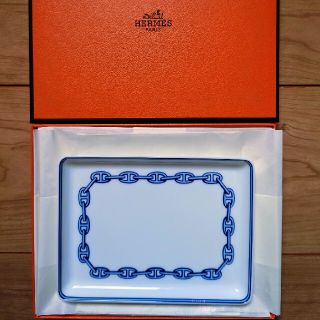 エルメス(Hermes)の【未使用品】エルメス　シェーヌダンクル　スクエアプレート　ブルー　皿(食器)