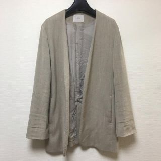 美品❗IENA　ノーカラージャケット　リネン100%　ブラウン　ベージュ　春夏