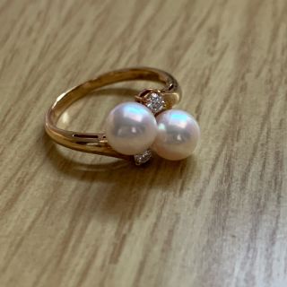 ミキモト(MIKIMOTO)のペルリータミキモト　ビンテージK18パール&ダイヤモンドリング　美品(リング(指輪))