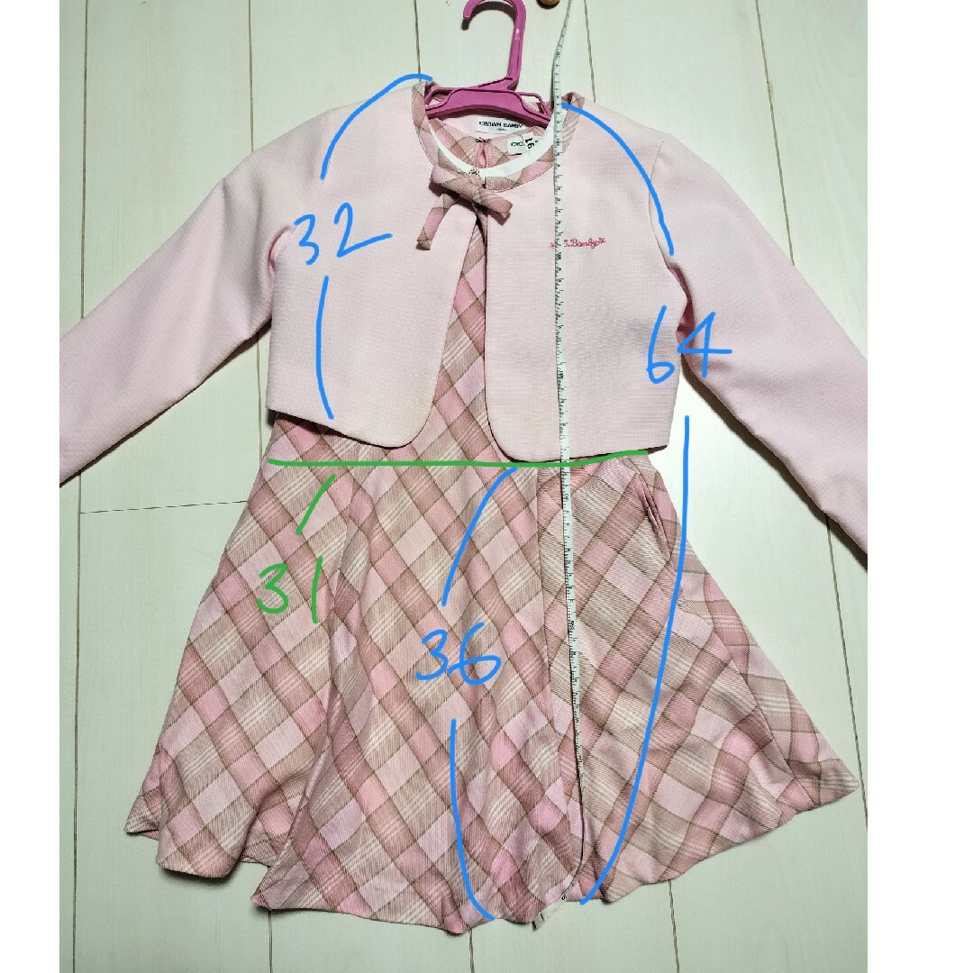 女の子　フォーマルワンピースセット120 キッズ/ベビー/マタニティのキッズ服女の子用(90cm~)(ドレス/フォーマル)の商品写真