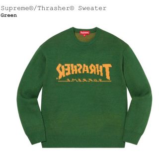 シュプリーム(Supreme)のSupreme / Thrasher Sweater 緑 S(ニット/セーター)