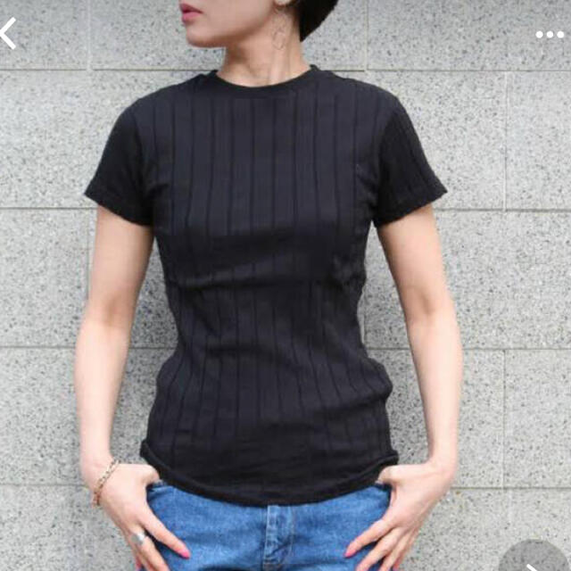 IENA(イエナ)のヤングアンドオルセン  リブTシャツ　1  ブラック レディースのトップス(Tシャツ(半袖/袖なし))の商品写真