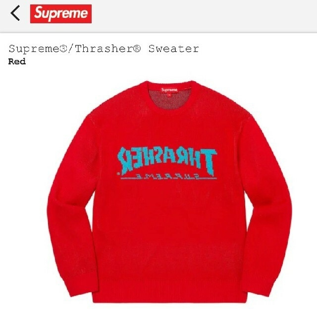 Supreme Thrasher Sweater Red XLニット/セーター