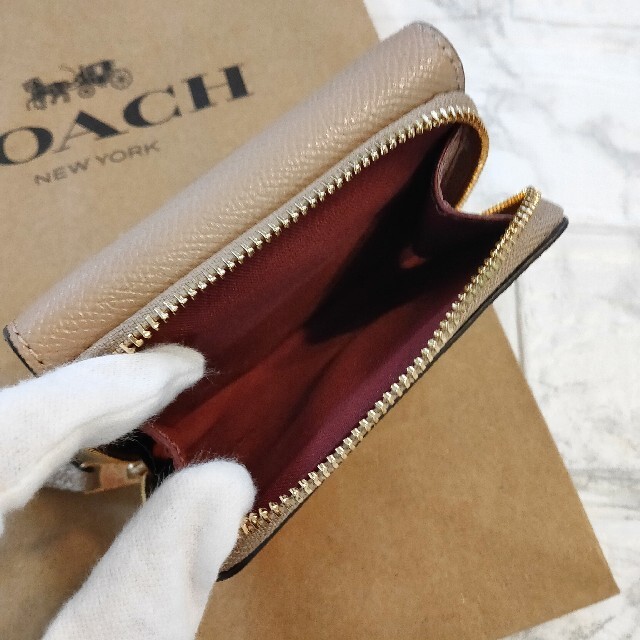 COACH - 人気商品!! COACH コーチ 三つ折り財布 ミニ財布 トープ