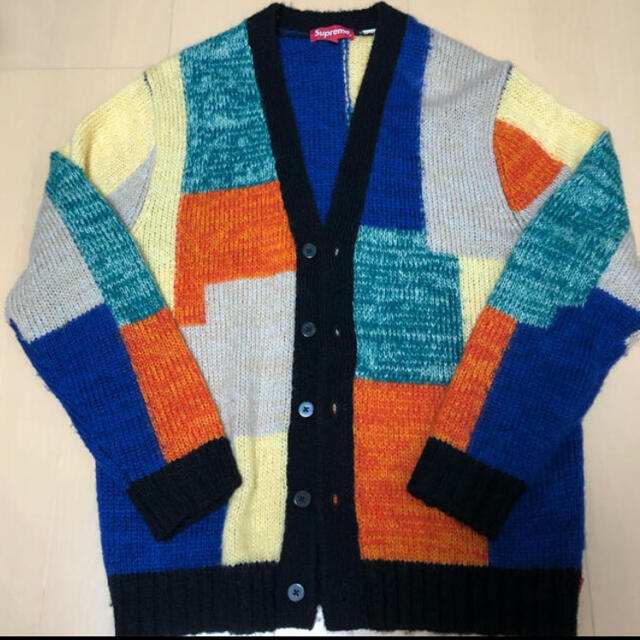 19SS Supreme Patchwork Mohair Cardigan L