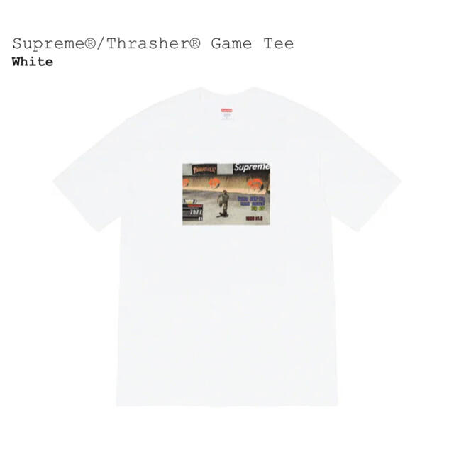 Supreme(シュプリーム)のSupreme Thrasher game tee White XL メンズのトップス(Tシャツ/カットソー(半袖/袖なし))の商品写真