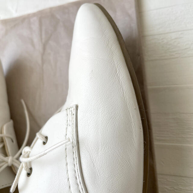 MUJI (無印良品)(ムジルシリョウヒン)の無印良品　レースアップシューズ　白　24㎝ レディースの靴/シューズ(ローファー/革靴)の商品写真
