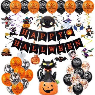 値下げ‼️ ハロウィンバルーンセット かぼちゃ 猫 ホームパーティー(その他)