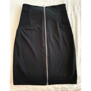 アレキサンダーワン(Alexander Wang)の【美品】ハイウエスト　黒　タイトスカート　ジッパー(ミニスカート)