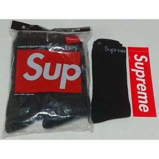 シュプリーム(Supreme)のSupreme Hanes Crew Socks Black 1足 新品(ソックス)