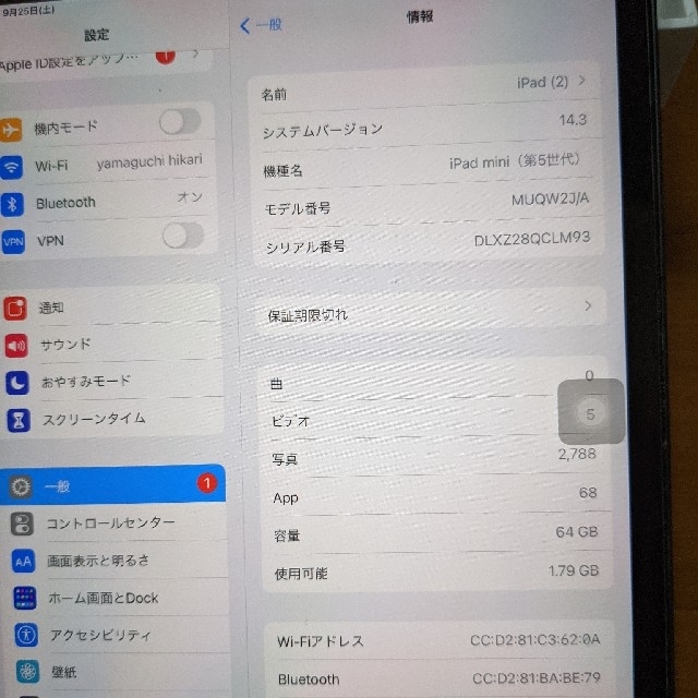 iPad mini 第5世代 スペースグレイ wifiモデル 1