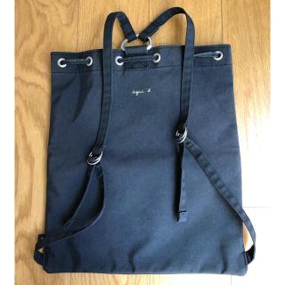 ✨美品✨激レア　アニエスベー　リュック　バックパック　ブラッ　レザー　デカロゴ