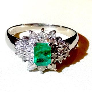 ジュエリーマキ(ジュエリーマキ)の☆ジュエリーマキ Pt850 エメラルド0.54ct&ダイヤリング☆(リング(指輪))