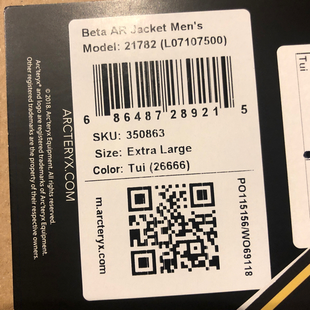 ARC'TERYX(アークテリクス)のKCGM様専用 arc'teryx Beta AR XL Tui メンズのジャケット/アウター(マウンテンパーカー)の商品写真