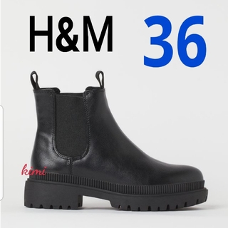 エイチアンドエム(H&M)のH&M　(36  黒)　チェルシーブーツ　アンクルブーツ(ブーツ)